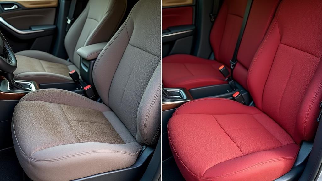 Siège tissu taché vs siège nettoyé vapeur